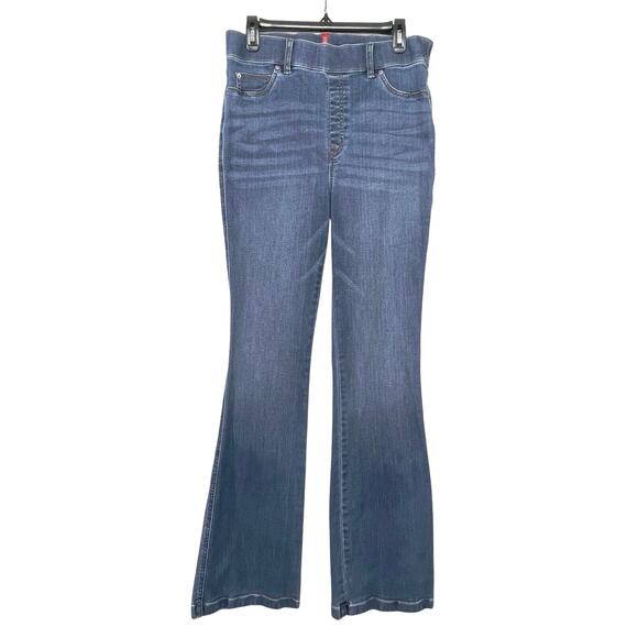 SPANX Women’s Flared Denim Pull On Flat Front Jeans size XL - Picture 2 of 5